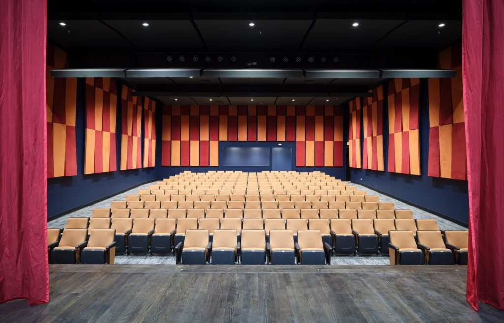 Theater seating viewed from the stage
